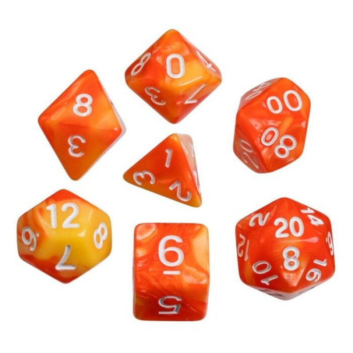 Set dados (7) Oblivion naranja