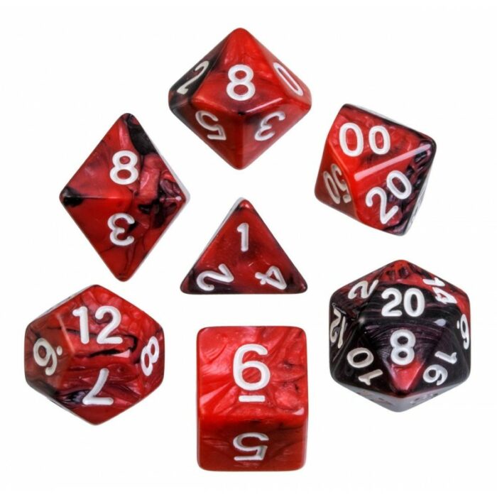 Set dados (7) Oblivion rojo