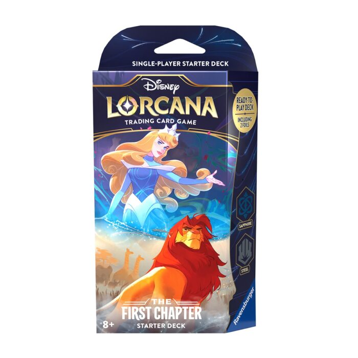 Disney Lorcana TCG. Mazo de inicio. First Chapter Saphire-Steel